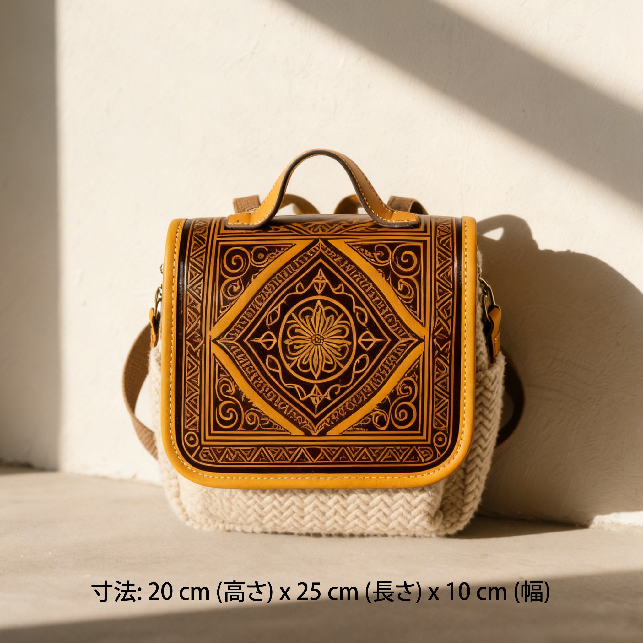 おしゃれな編み物ショルダーバッグのディテール