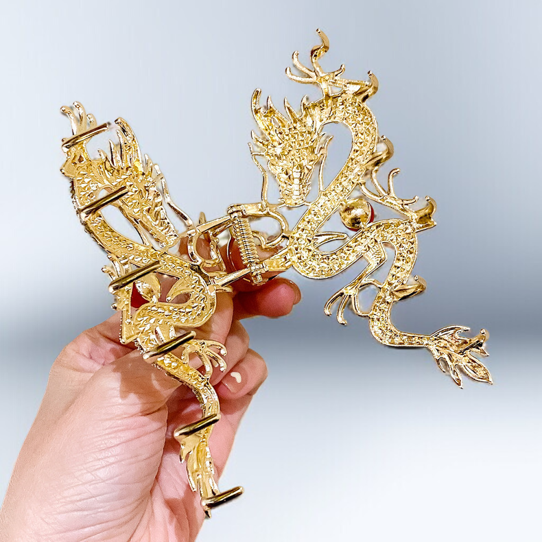 High grade diamond studded large hair clip close-up view