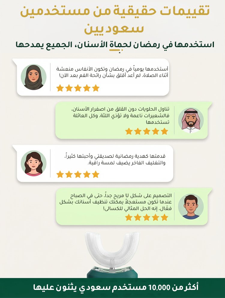 فرشاة الأسنان الكهربائية على شكل U المثالية للكسالى