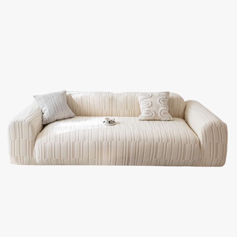 Unifarbene weiße Sofahusse