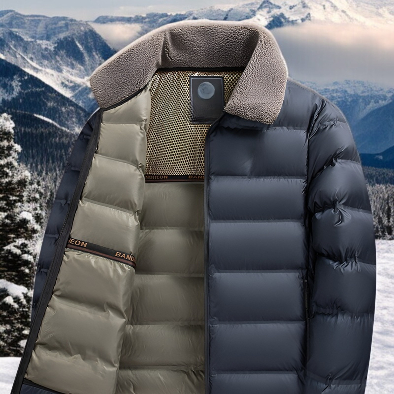 남자 겨울 비즈니스 캐주얼 패딩 퍼 칼라 터틀넥 기모 도톰 패딩 아빠 겨울 보온 패딩