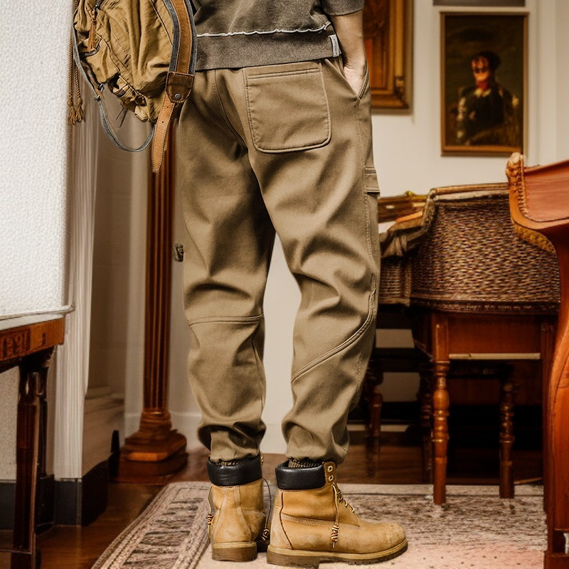 남성 겨울 기모 와이드 카고 팬츠