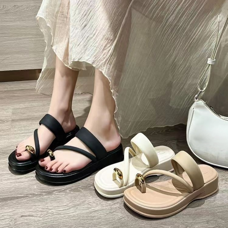 厚底拖鞋女士外穿高級感夾分趾時尚百搭女款涼鞋防滑涼拖