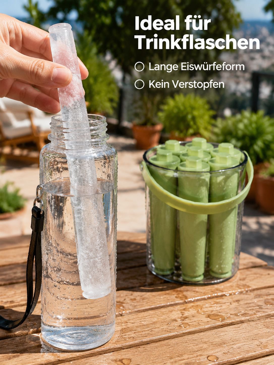 Lebensmittelechte Langform Silikon Eiswürfelform