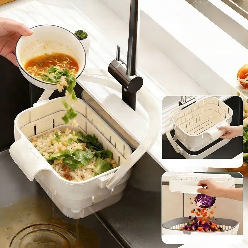 折りたたみ式伸縮排水バスケット