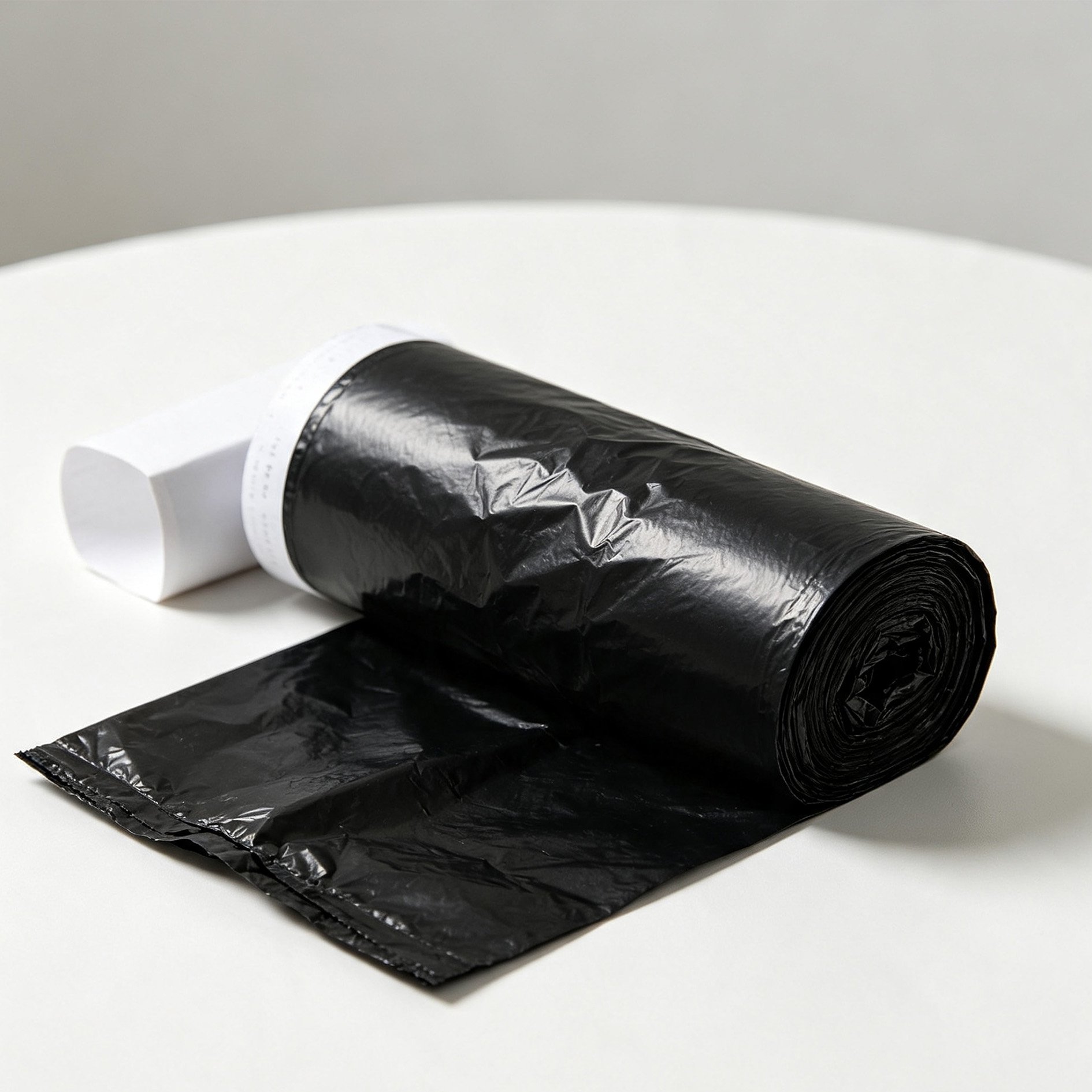 Black garbage bags with break points