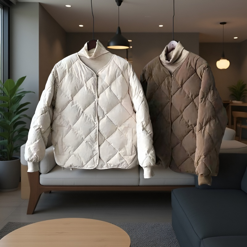 ノーカラージャケットの首元ディテールアップ