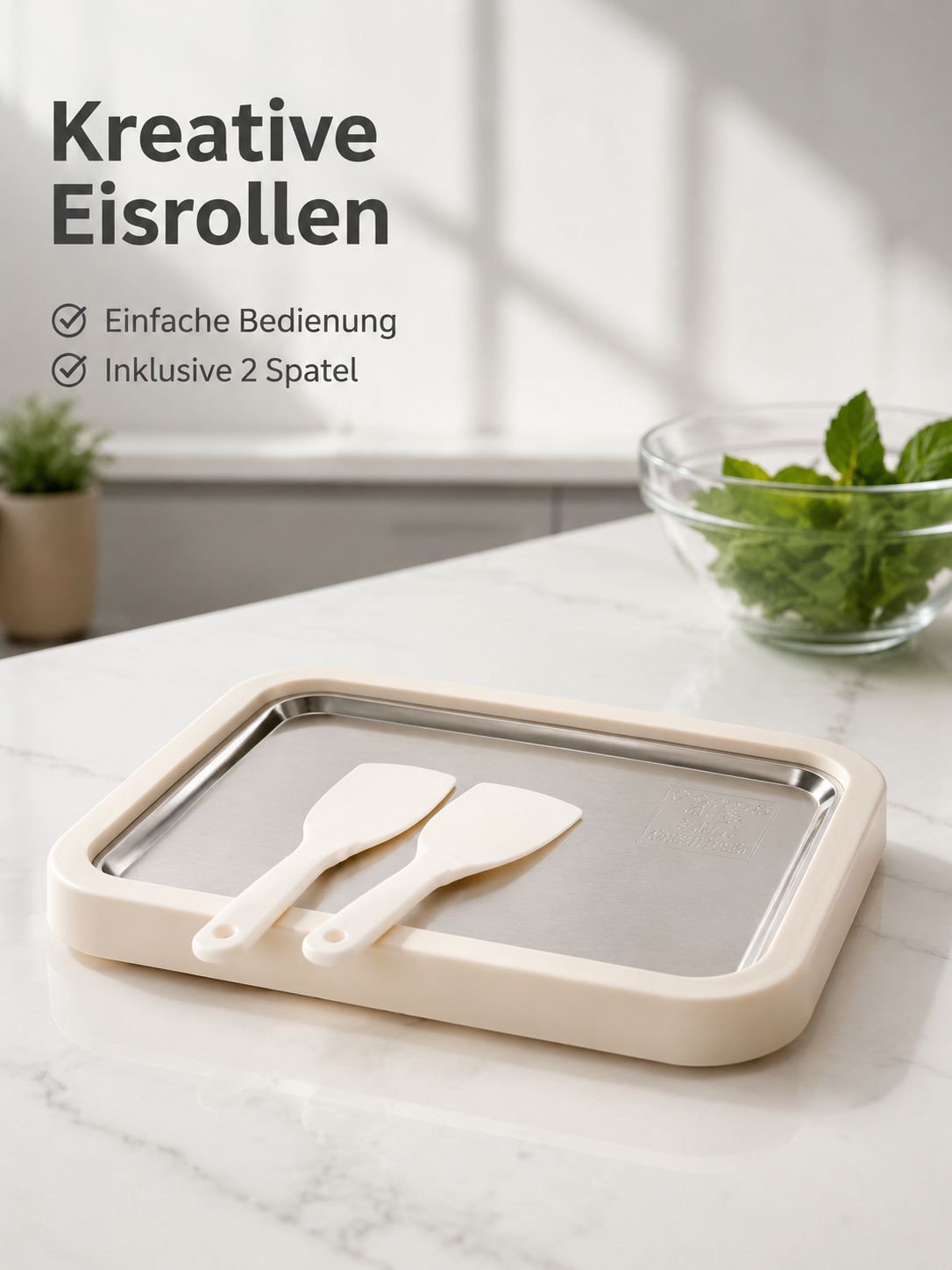 Edelstahl-Eisroll-Pfanne mit vertieftem Design für den Hausgebrauch