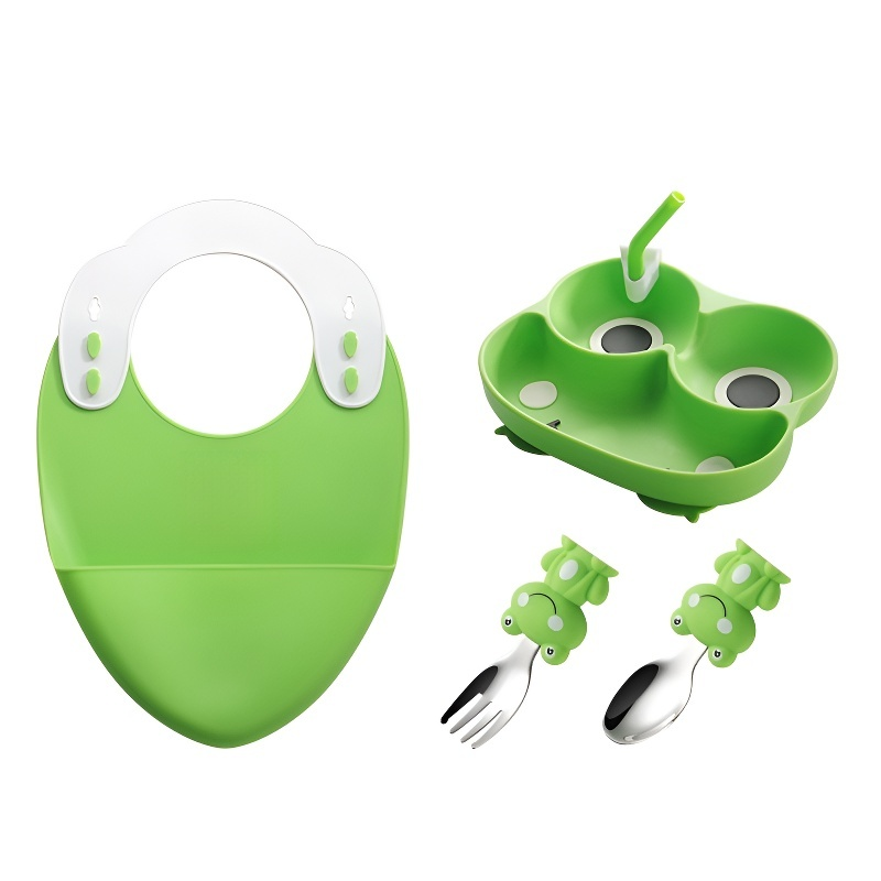 Baby Partition Cartoon Frog Silicone Plate