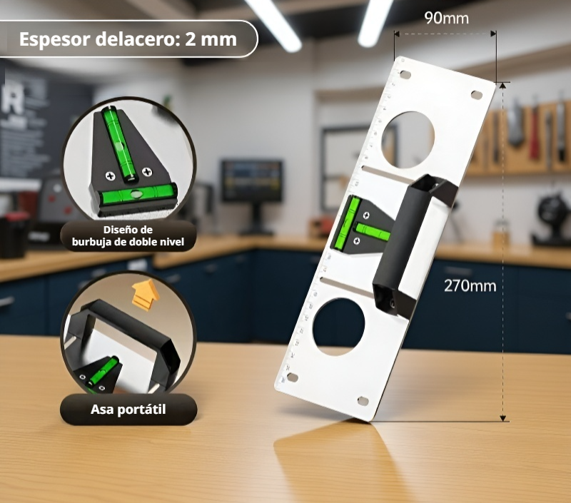 Detalle de la herramienta de posicionamiento multifunción