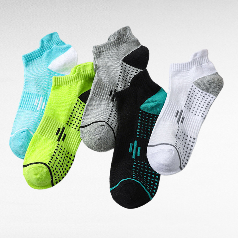 男性用薄手アンクルソックス 5足組 吸汗通気 ランニング・スポーツ用