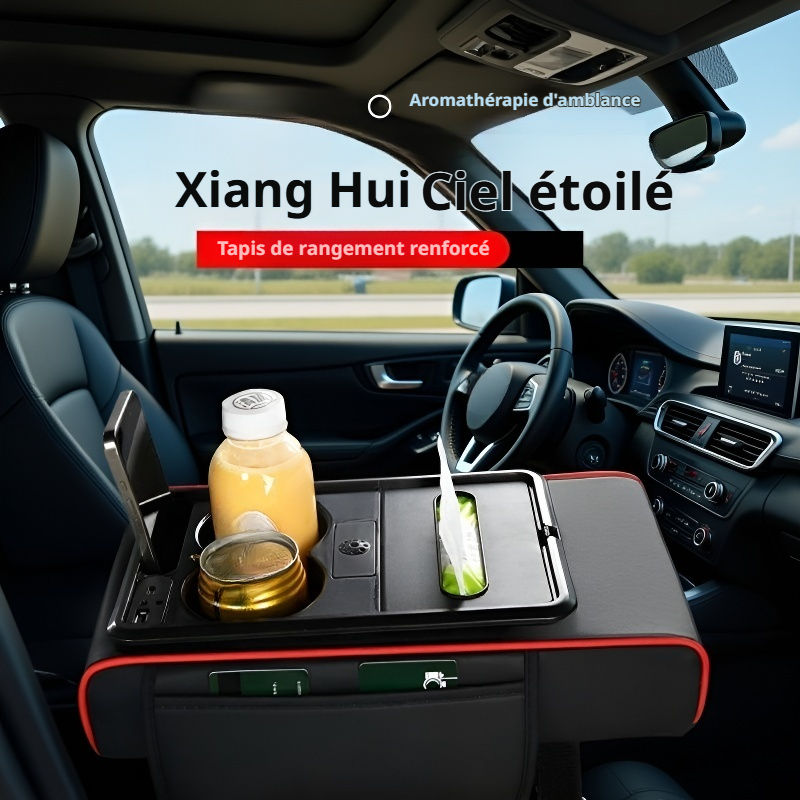 Boîte d'accoudoir rechargeable 8-en-1 avec diffuseur de parfum