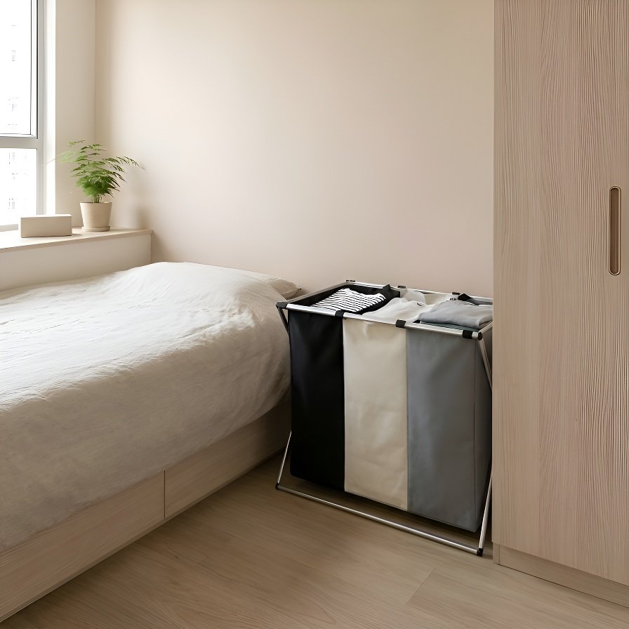 三層可摺疊洗衣收納籃