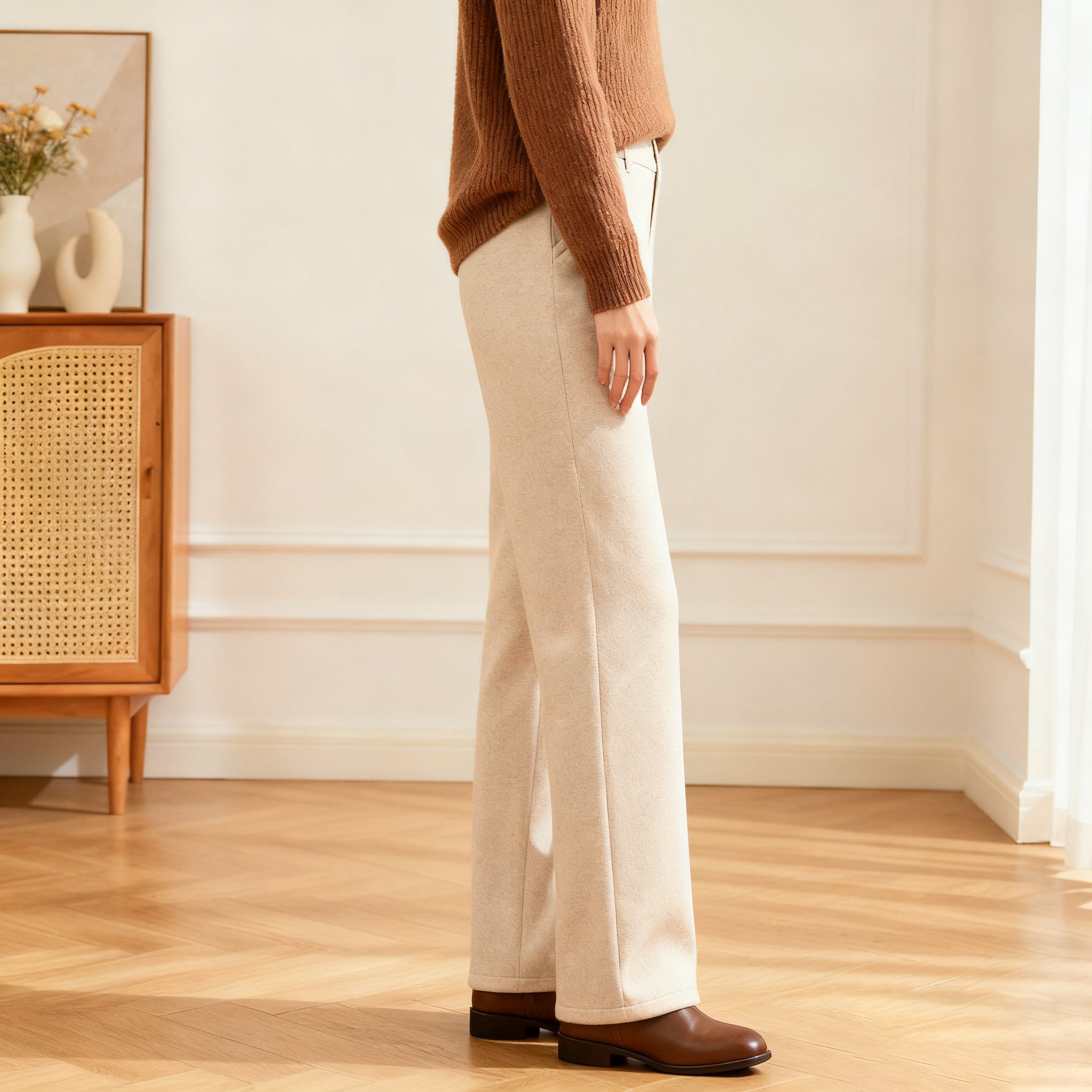 여성 캐주얼 스트레이트 슬랙스