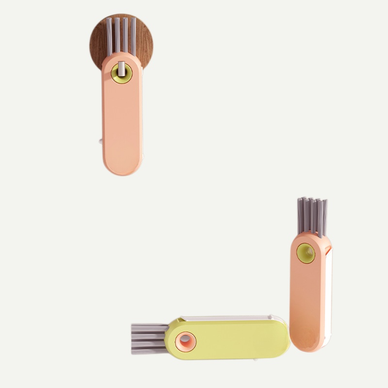 Three-in-one brush for cleaning bottles, nipples, and cups