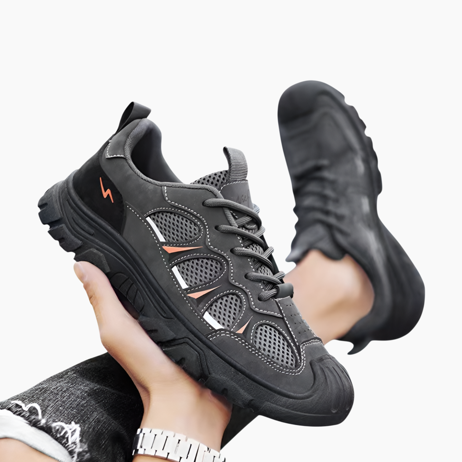 ソフトソールシューズメンズ2025新しい滑り止め耐摩耗労働保護靴アウトドア通気性ハイキングシューズスポーツメンズシューズ