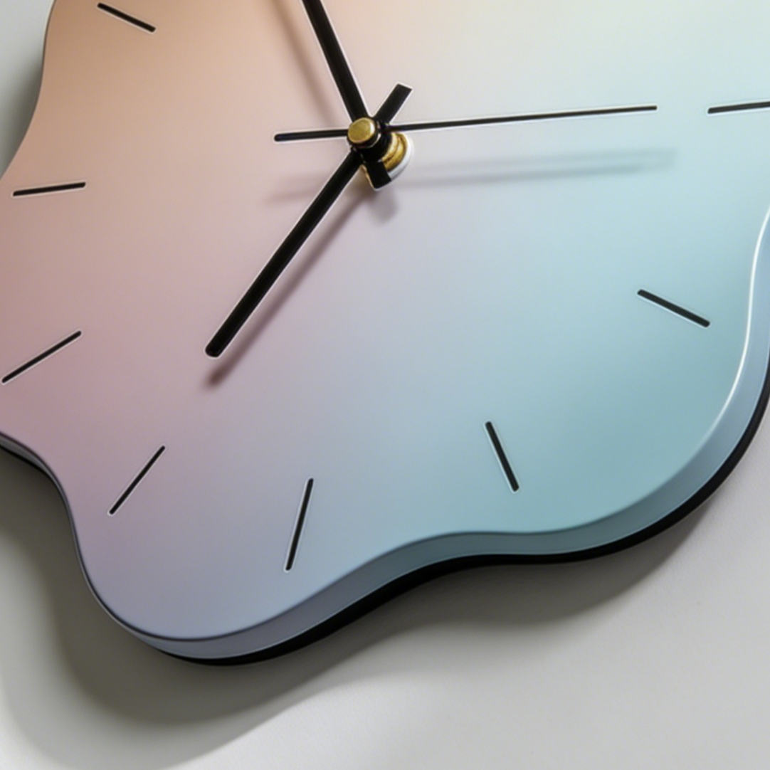 おしゃれなデザイン壁掛け時計のアップ写真