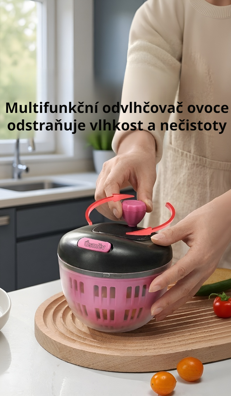 Detail ručního odkapávače na zeleninu