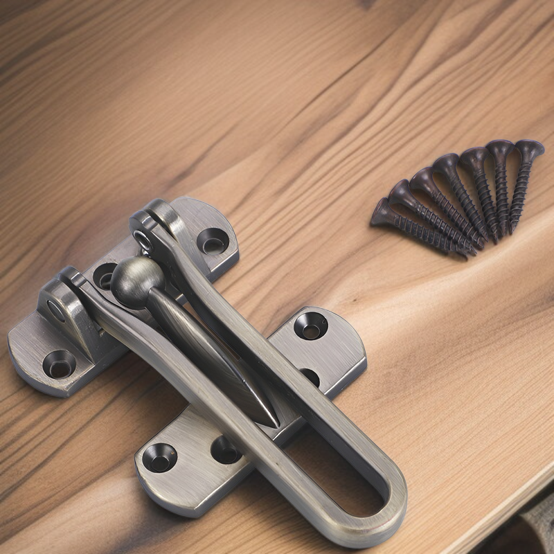 室内用亜鉛合金厚型防犯ロック ホテル・旅館用安全防犯ロック 寝室木製ドア用防犯ボルト錠