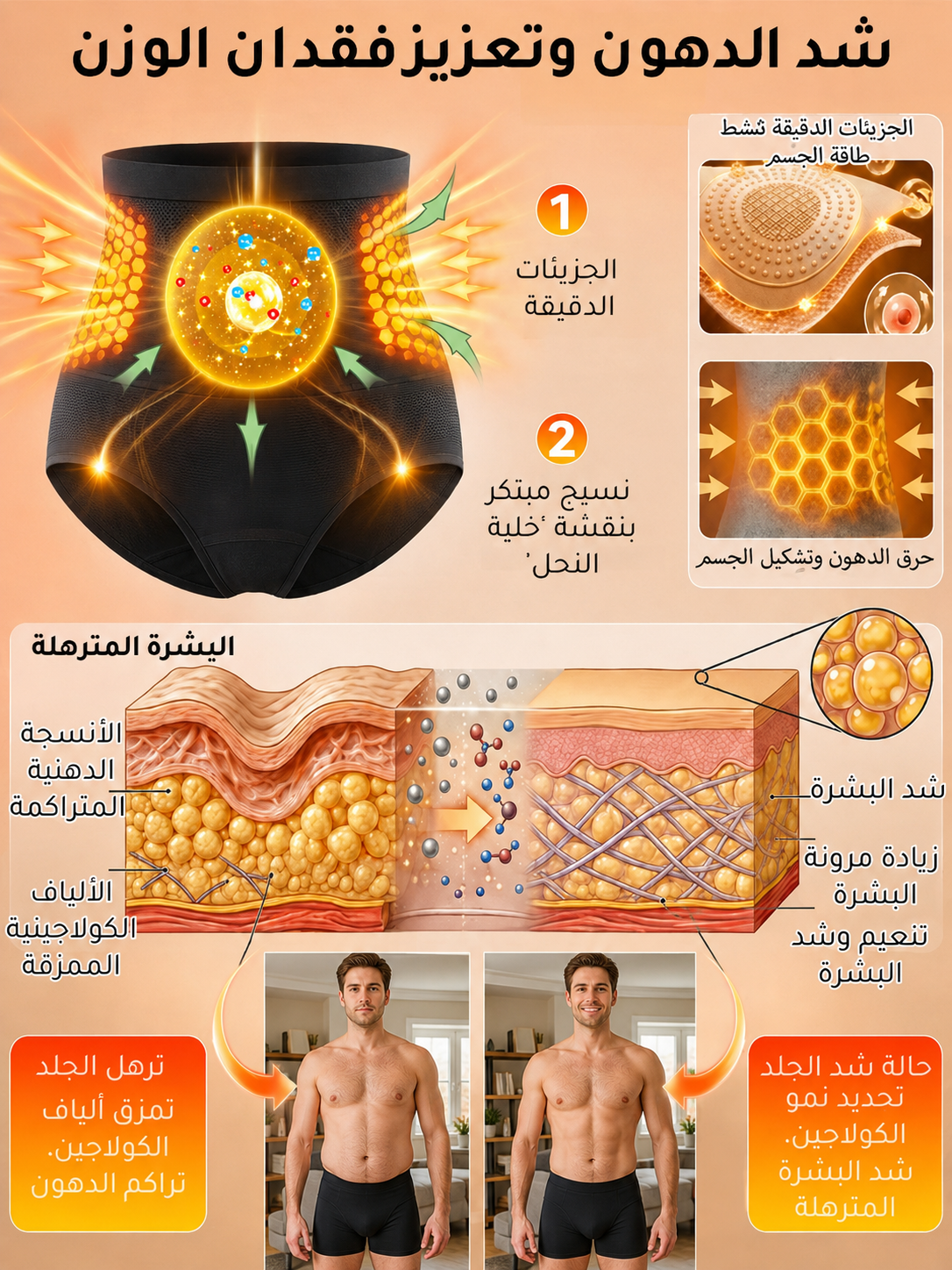 مشد شورت بميزة تعزيز حرق الدهون ورعاية صحة الجسم 