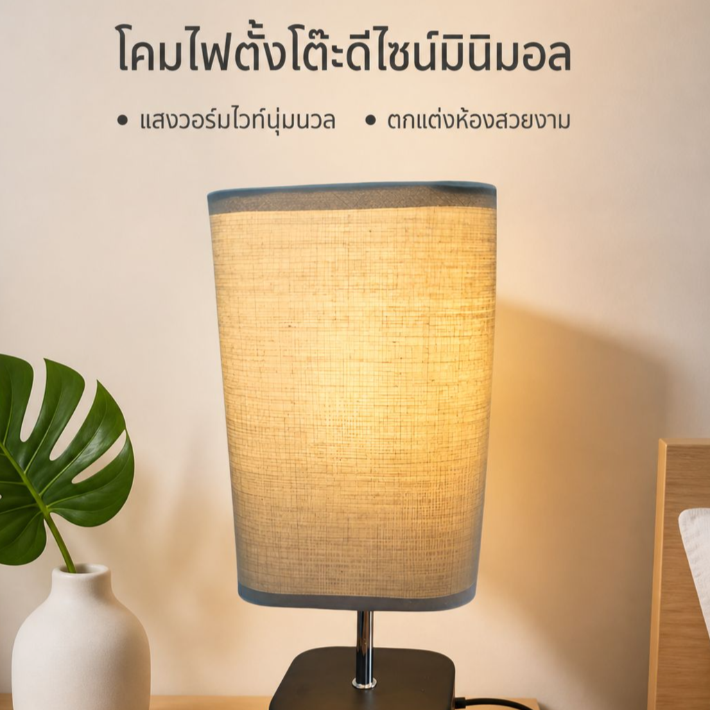 โคมไฟตั้งโต๊ะชาร์จไฟแรงดันสูง ปรับแสง 3 ระดับ อะแดปเตอร์คู่ ดีไซน์เฉพาะบุคคล