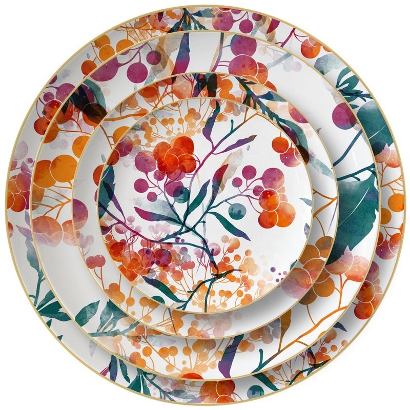 Plate flower ceramic tableware set