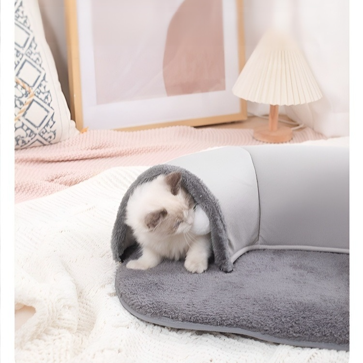 Lit tunnel villa détachable pour chat