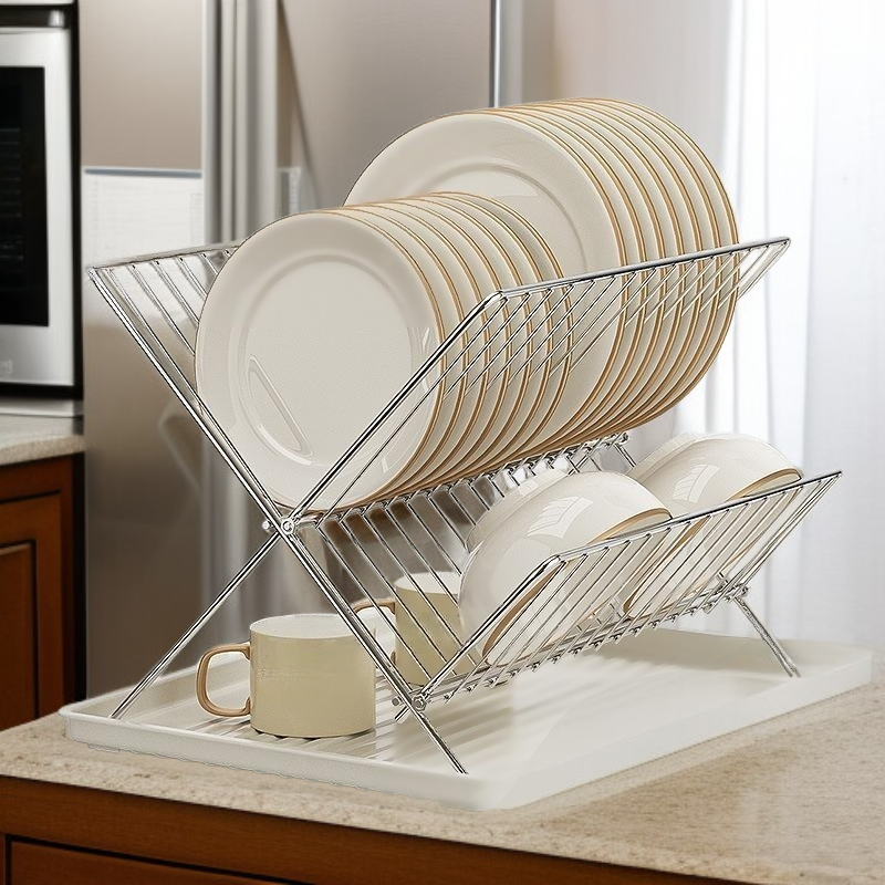 주방 선반 접이식 그릇 선반 가정용 배수대 다용도 주방 그릇 수납 선반