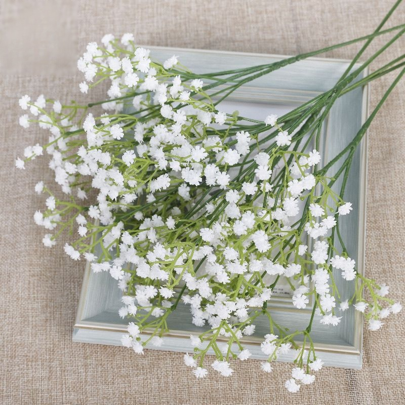 模擬滿天星3叉pu軟膠模擬假花