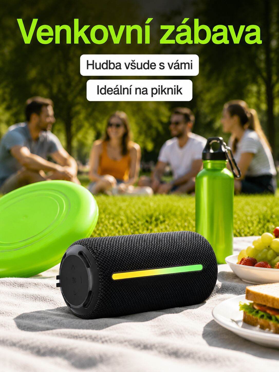 Bezdrátový výkonný přenosný venkovní vodotěsný Bluetooth reproduktor