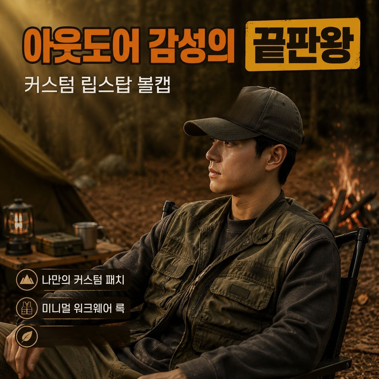 여름 아웃도어 스포츠 순색 매직 테이프 캡