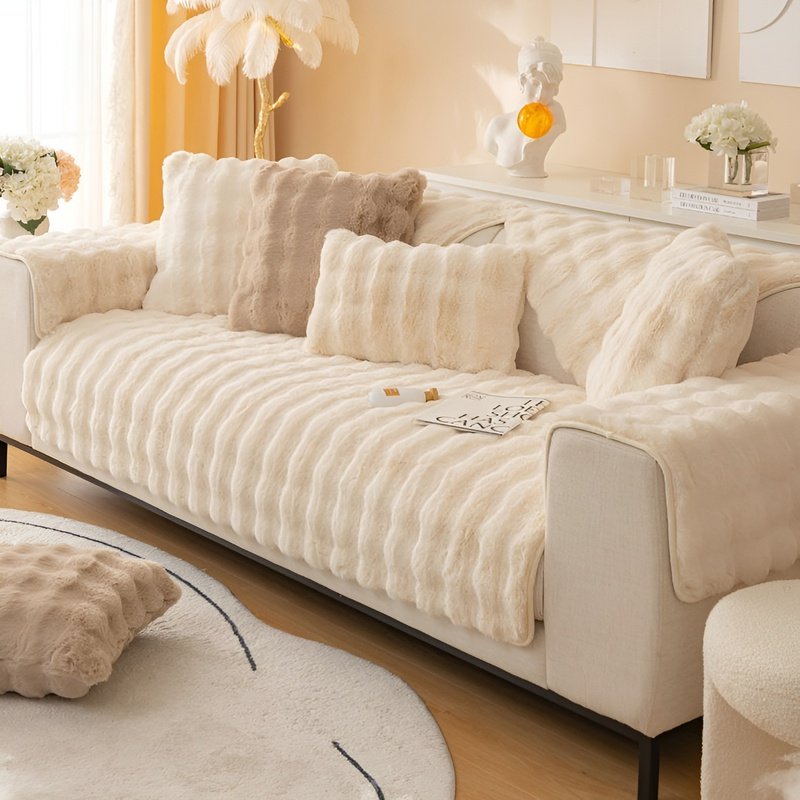 柔軟保暖兔毛沙發巾