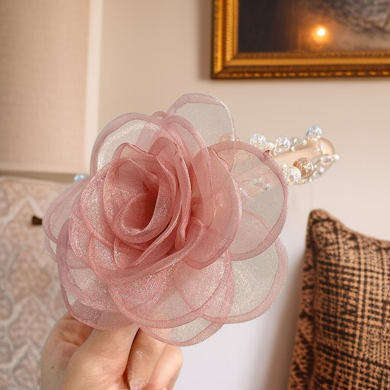 ファッショナブルなヘアアクセサリー、女性用繊細なフラワーヘアクリップ、アップスタイルに最適、3個セット