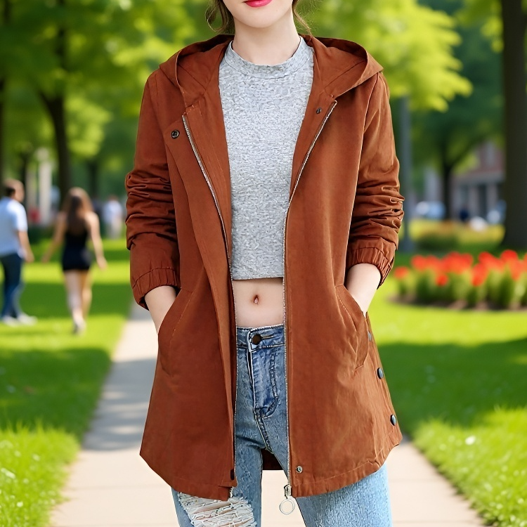 경량 소재 여성 트렌치코트