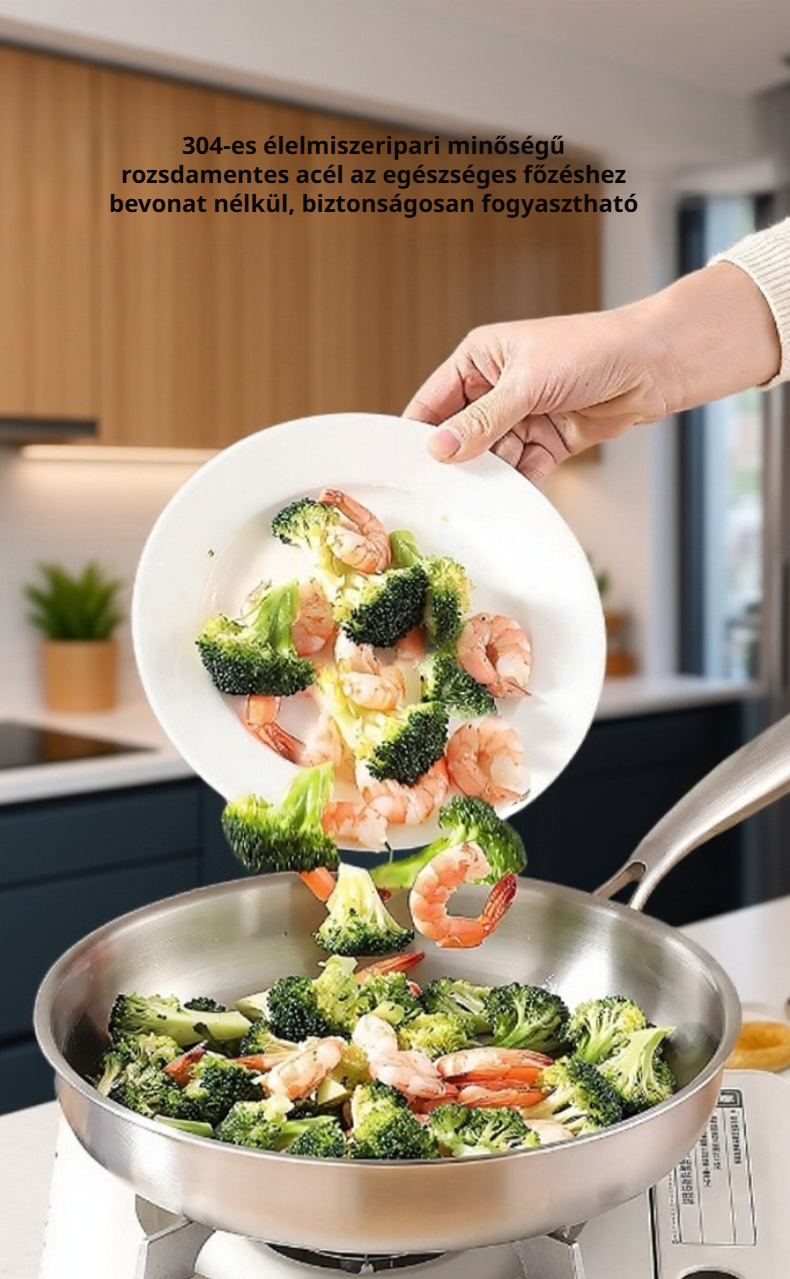 Vastagított acél főzőedény indukciós főzőlaphoz