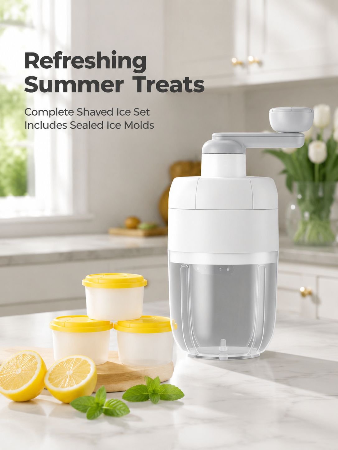 Home Shaved Ice Machine Ice Box Home Home Sealed Ice Without Spilling NonSlip Foot Pads