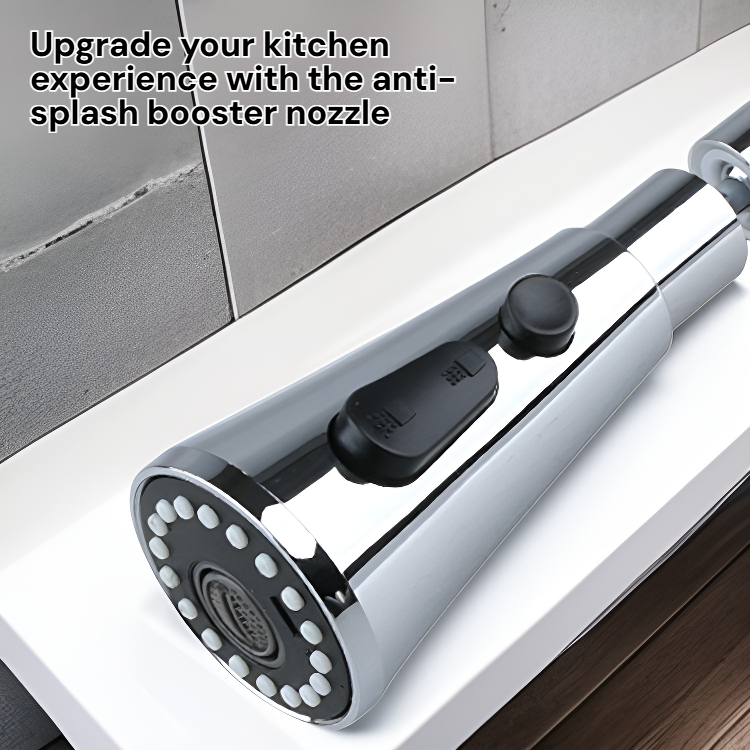 360° Swivel Pull-Out Kitchen Faucet Replacement Sprayer, Anti-Splash Booster Nozzle