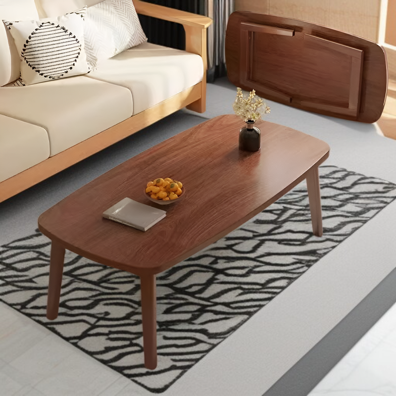 Mesa de centro plegable de madera natural de 80cm