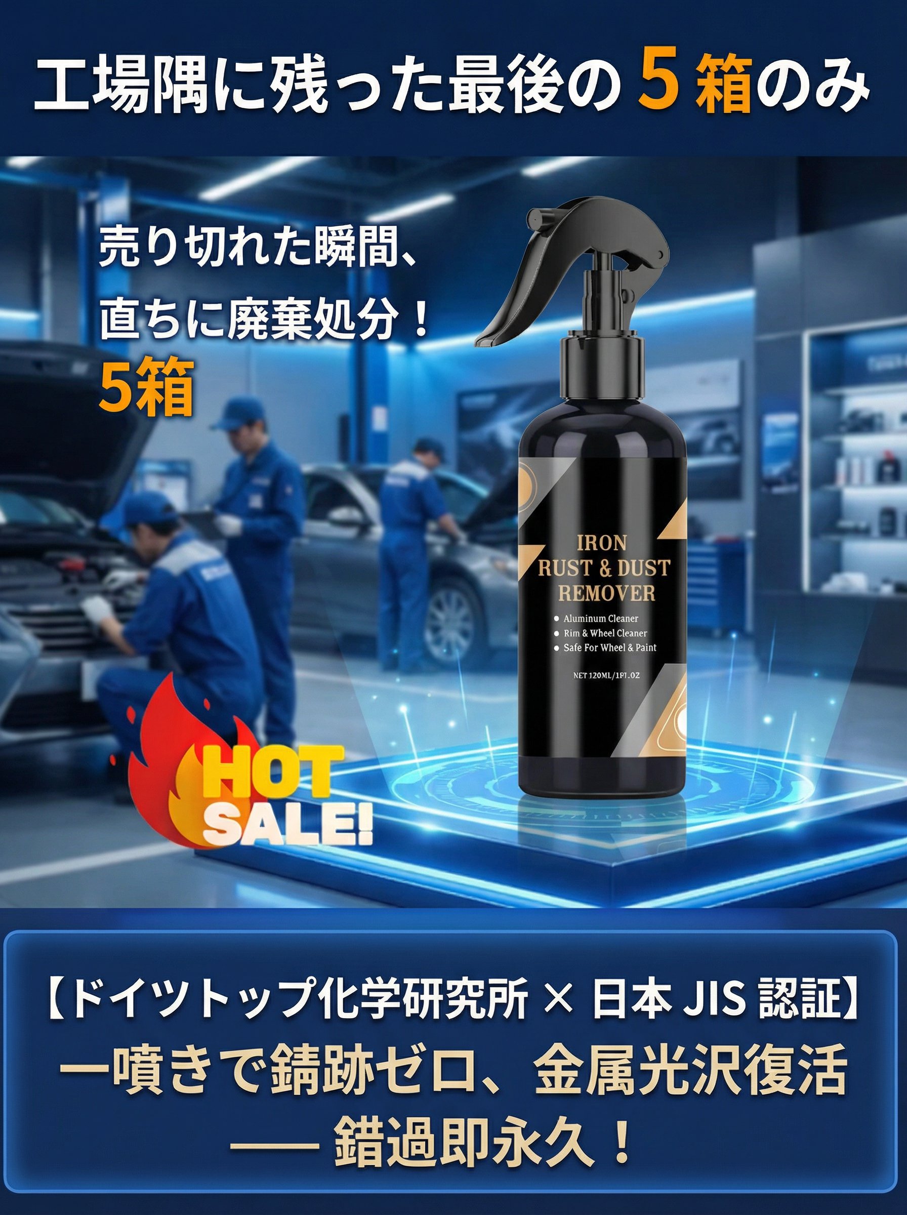強力な3イン1車用錆取りスプレー