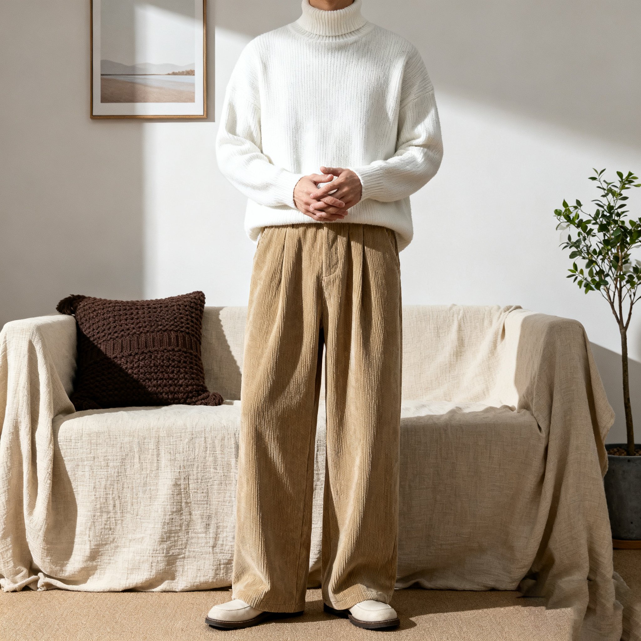  リラックスフィット男性用ズボン 