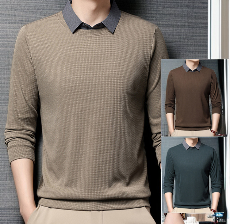 페이크 투피스 디자인 남성 상의