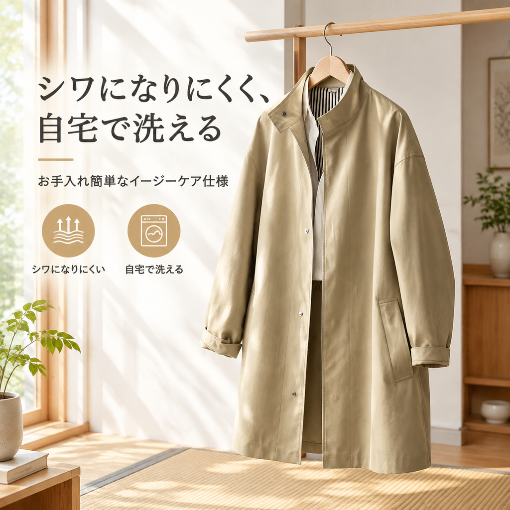 春秋新作 日本風ワークスタンドカラーコート レディース