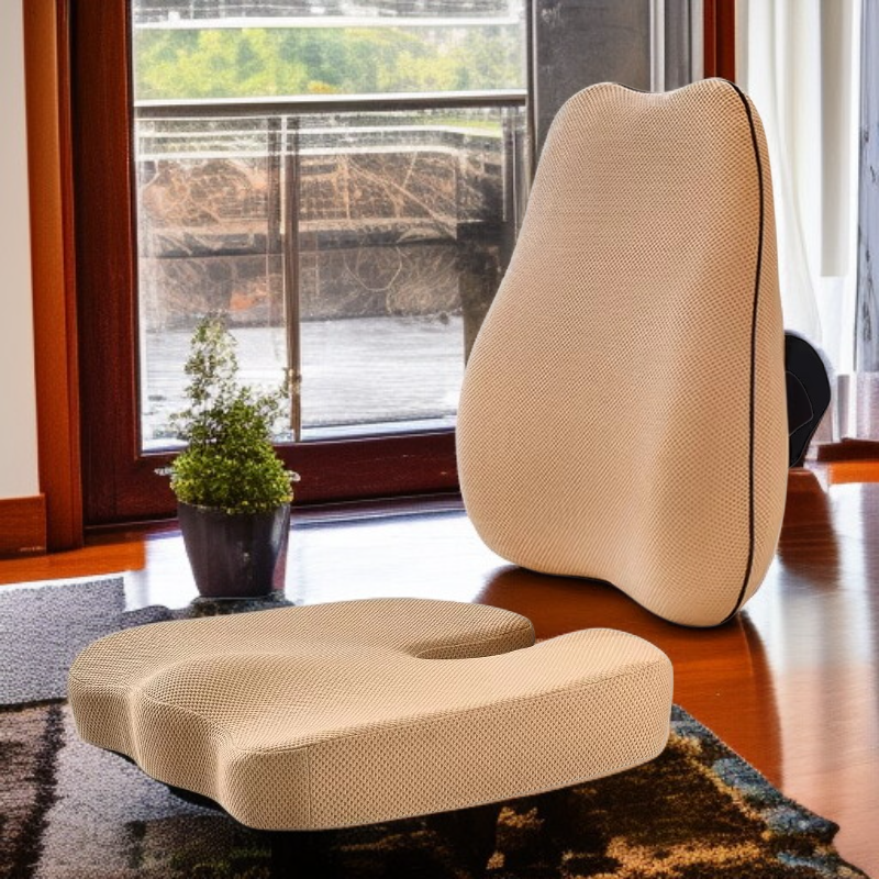 Ergonomická sada polštáře na židli a bederní opěrky, paměťová pěna, proti bolesti zad a hemoroidům