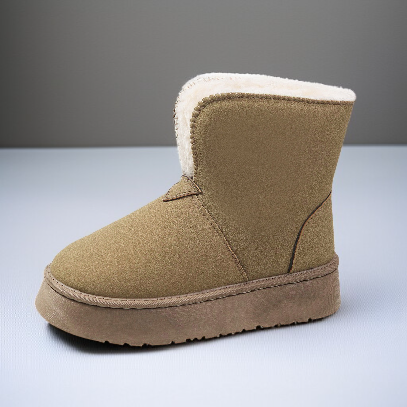 두꺼운 플리스 안감의 따뜻한 슬립온 여성용 코튼 슈즈