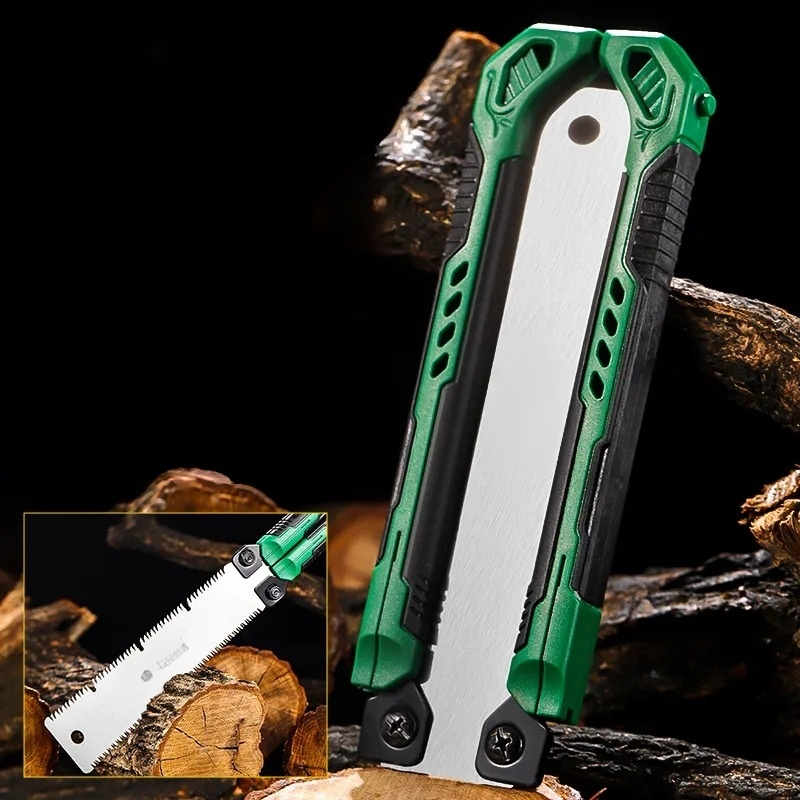 휴대용 접이식 가지치기톱 목공 정원 과수 전용 양면 수공톱 미니 디자인 휴대용 목공공구