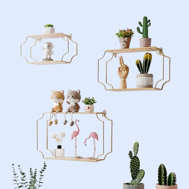 Modern Nordic Wall-Mounted Shelf Set – Home Wall Hanging Rack Trio