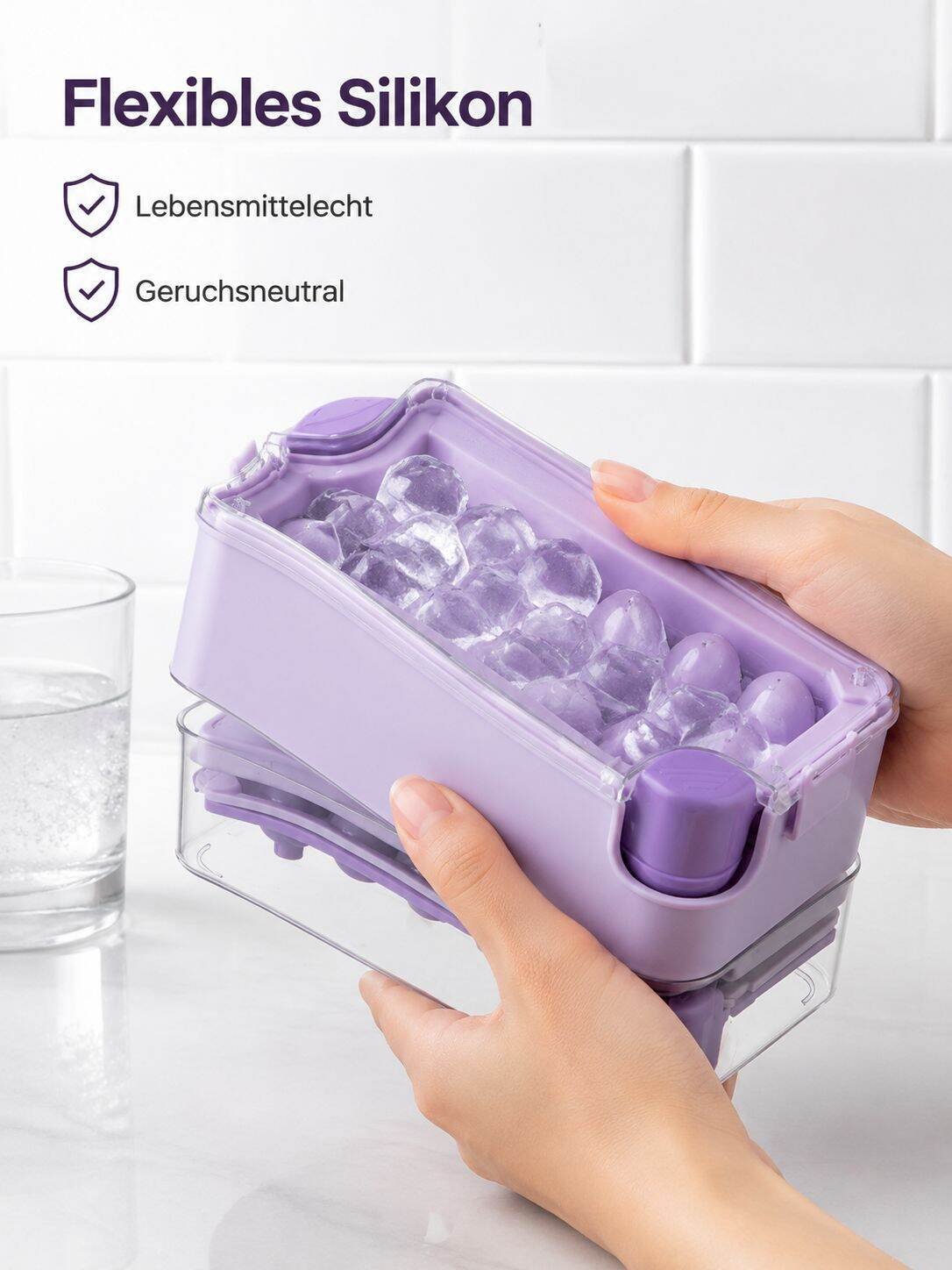 Gefrorene Eiswürfelform