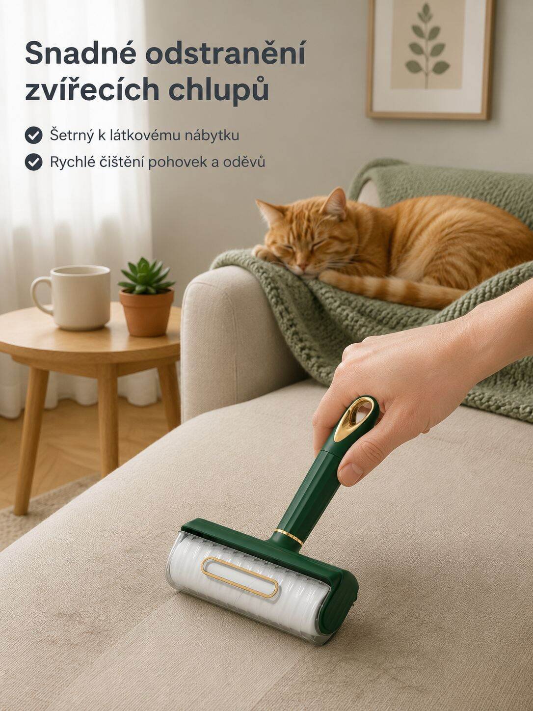 Multifunkční váleček na odstranění chlupů z oblečení