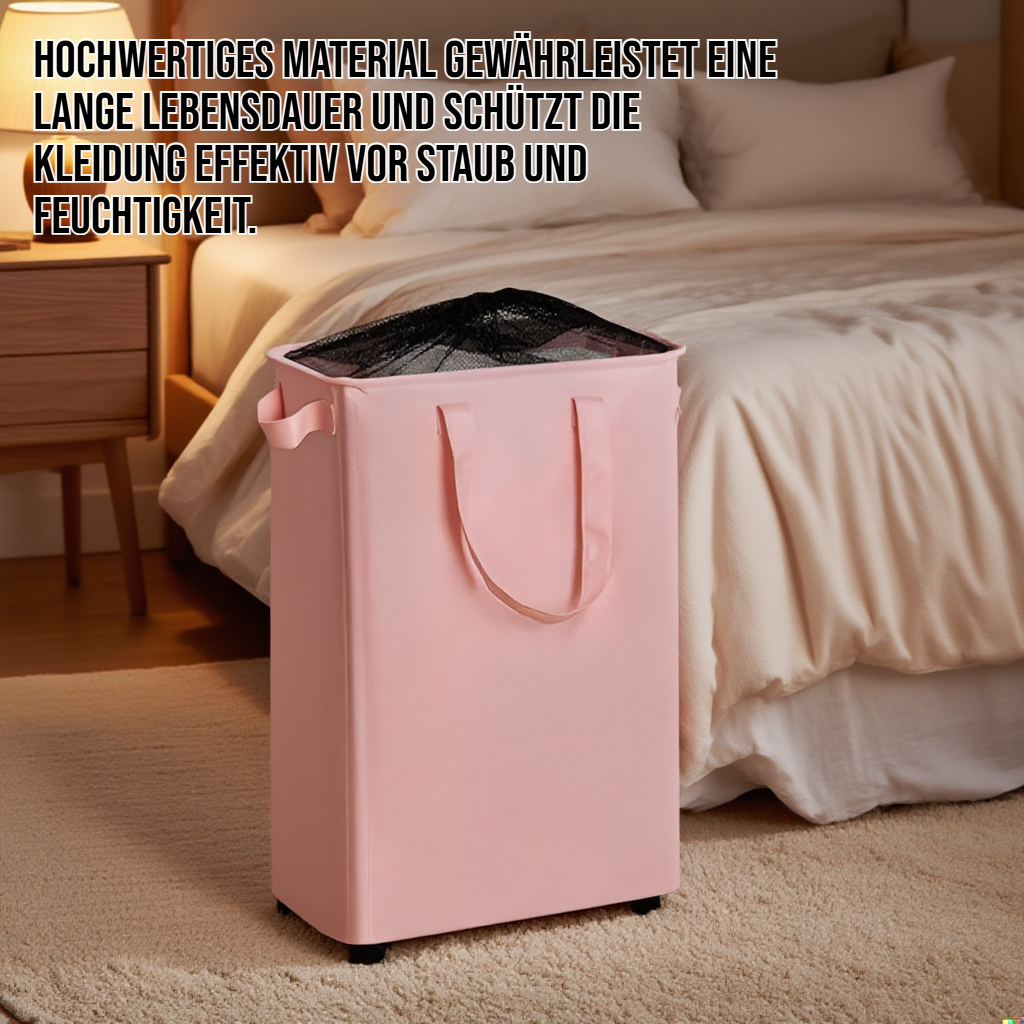 Faltbare Wäschebox mit praktischen Rollen