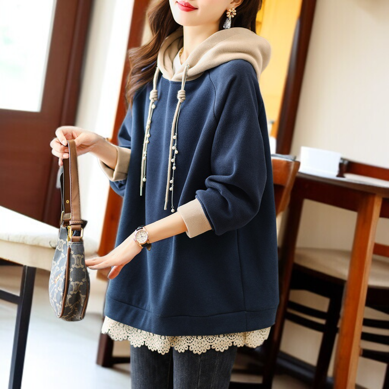 フード付きのパッド入りのセーターのジャケット緩い脂肪質の姉妹のセーターの女性大きいサイズの冬のセーター